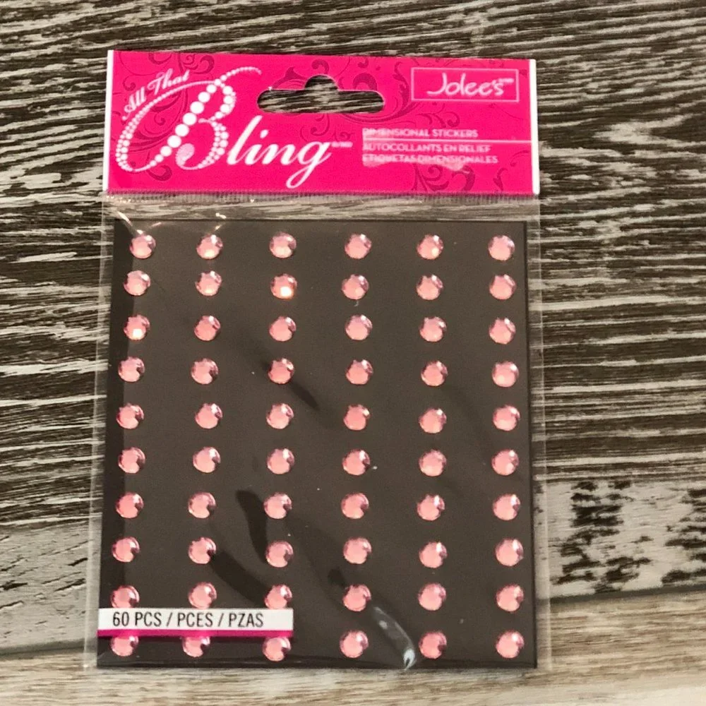 NIP!  Jolee's All That Bling Dimensional Stickers 60 Sparkly Pink Rhinestones